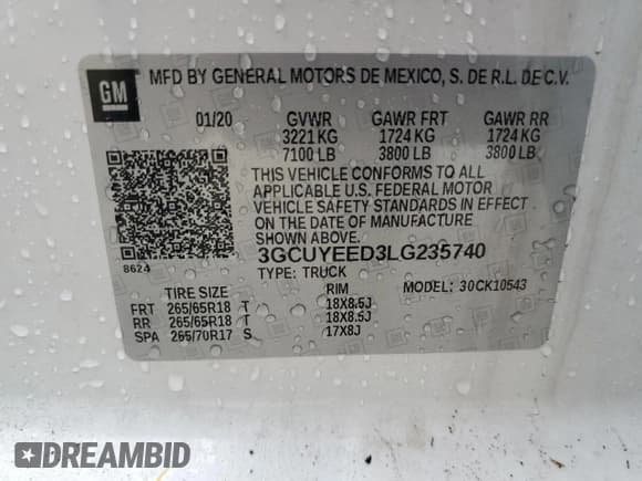 ✅ 2020 Chevrolet Silverado 1500 RST • VIN: 3GCUYEED3LG235740 • Lot: 56580384. Wystawiony na Copart z przebiegiem Nie podano. Bezpłatny archiwum sprzedaży aukcyjnych z USA i szczegółowy raport historii pojazdu na DreamBid. Zdjęcie 13.
