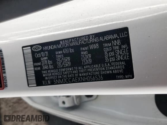 ✅ 2022 Hyundai Tucson SEL • VIN: 5NMJCCAEXNH056526 • Lot: 69385432. Wystawiony na Copart z przebiegiem 15 973 mil. Bezpłatny archiwum sprzedaży aukcyjnych z USA i szczegółowy raport historii pojazdu na DreamBid. Zdjęcie 13.