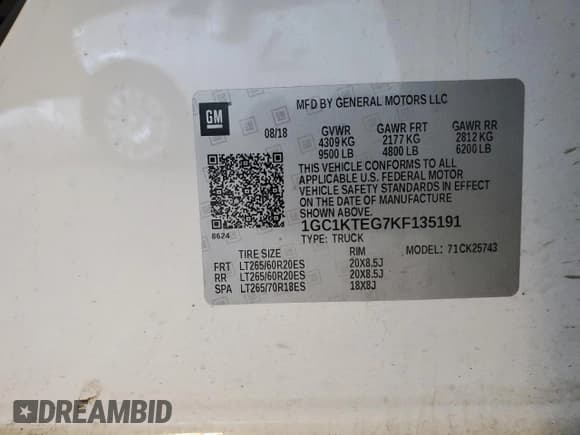 ✅ 2019 Chevrolet Silverado 2500HD LTZ • VIN: 1GC1KTEG7KF135191 • Lot: 83105174. Wystawiony na Copart z przebiegiem 150 679 mil. Bezpłatny archiwum sprzedaży aukcyjnych z USA i szczegółowy raport historii pojazdu na DreamBid. Zdjęcie 12.