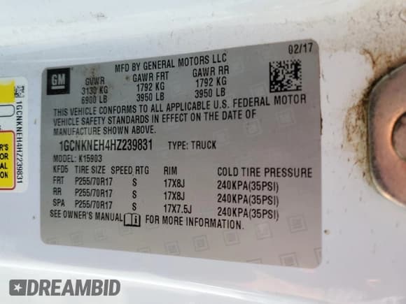 ✅ 2017 Chevrolet Silverado 1500 Work Truck • VIN: 1GCNKNEH4HZ239831 • Лот: 69775875. Опубликован ранее на Copart с пробегом 135 732 миль. Бесплатный доступ к архиву аукционных продаж из США и подробный отчёт об истории автомобиля на DreamBid. Изображение 12.