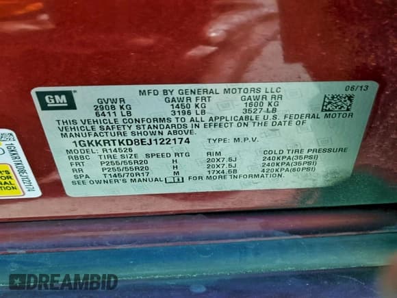 ✅ 2014 GMC Acadia Denali • VIN: 1GKKRTKD8EJ122174 • Lot: 90280715. Wystawiony na Copart z przebiegiem 144 695 mil. Bezpłatny archiwum sprzedaży aukcyjnych z USA i szczegółowy raport historii pojazdu na DreamBid. Zdjęcie 13.