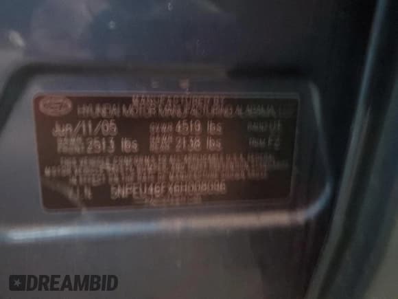 ✅ 2006 Hyundai Sonata GLS • VIN: 5NPEU46FX6H008096 • Lot: 83481644. Wystawiony na Copart z przebiegiem 65 132 mil. Bezpłatny archiwum sprzedaży aukcyjnych z USA i szczegółowy raport historii pojazdu na DreamBid. Zdjęcie 13.