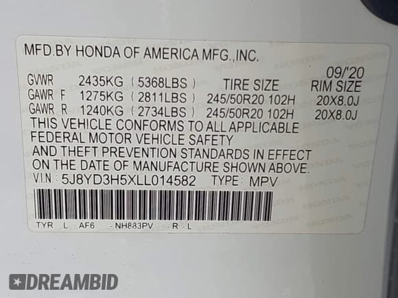 ✅ 2020 Acura MDX Technology • VIN: 5J8YD3H5XLL014582 • Лот: 43028095. Опубликован ранее на IAAI с пробегом 49 231 миль. Бесплатный доступ к архиву аукционных продаж из США и подробный отчёт об истории автомобиля на DreamBid. Изображение 9.