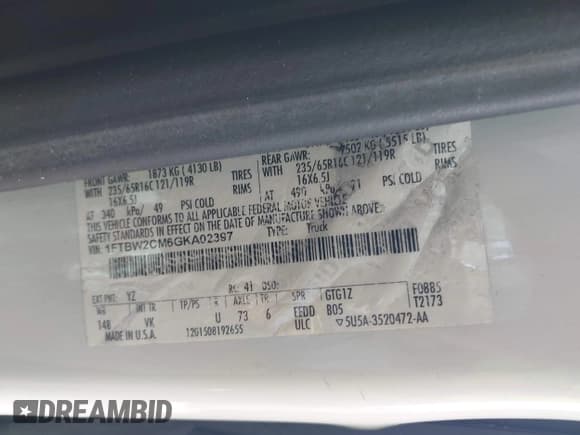 ✅ 2016 Ford Transit Cargo • VIN: 1FTBW2CM6GKA02397 • Лот: 42682876. Опубликован ранее на IAAI с пробегом 280 684 миль. Бесплатный доступ к архиву аукционных продаж из США и подробный отчёт об истории автомобиля на DreamBid. Изображение 9.