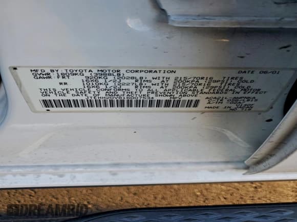 ✅ 2001 Toyota RAV4 • VIN: JTEHH20V816007534 • Лот: 94095835. Опубликован ранее на Copart с пробегом 209 709 миль. Бесплатный доступ к архиву аукционных продаж из США и подробный отчёт об истории автомобиля на DreamBid. Изображение 13.