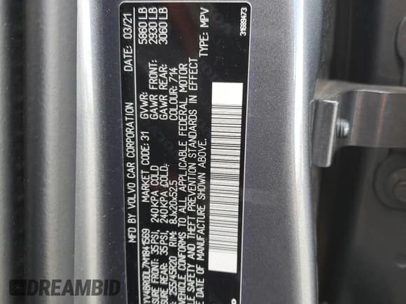 ✅ 2021 Volvo XC60 Inscription Expression • VIN: YV4BR0DL7M1841569 • Лот: 87074074. Опубликован ранее на Copart с пробегом 24 651 миль. Бесплатный доступ к архиву аукционных продаж из США и подробный отчёт об истории автомобиля на DreamBid. Изображение 15.