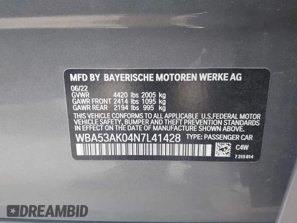 ✅ 2022 BMW 2 Series 228i • VIN: WBA53AK04N7L41428 • Лот: 43153131. Опубликован ранее на IAAI с пробегом 40 677 миль. Бесплатный доступ к архиву аукционных продаж из США и подробный отчёт об истории автомобиля на DreamBid. Изображение 9.