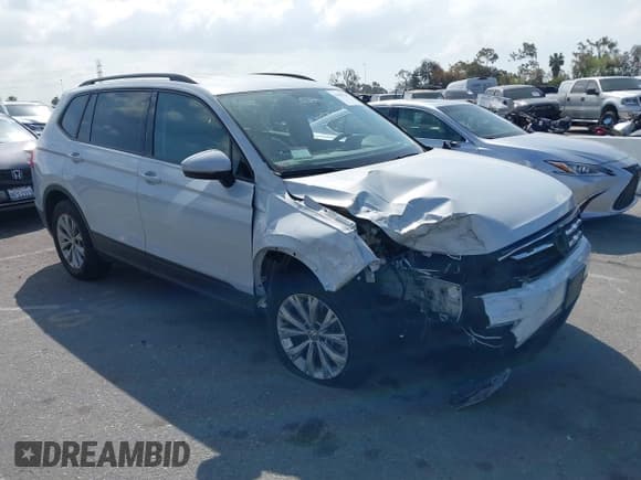 ✅ 2019 Volkswagen Tiguan S • VIN: 3VV1B7AX0KM062437 • Lot: 41906720. Listed on IAAI with 45,157 mi. Free auction sales archive from the USA and detailed vehicle history report at DreamBid. Image 1.