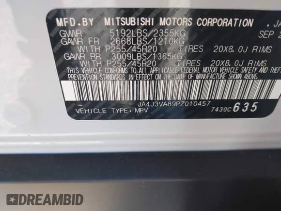 2023 Mitsubishi Outlander SEL с VIN JA4J3VA89PZ010457, выставлен на аукционе IAAI как лот 40699749 с пробегом 10 429 миль миль и . История ставок и продаж доступна на DreamBid. Изображение 9.