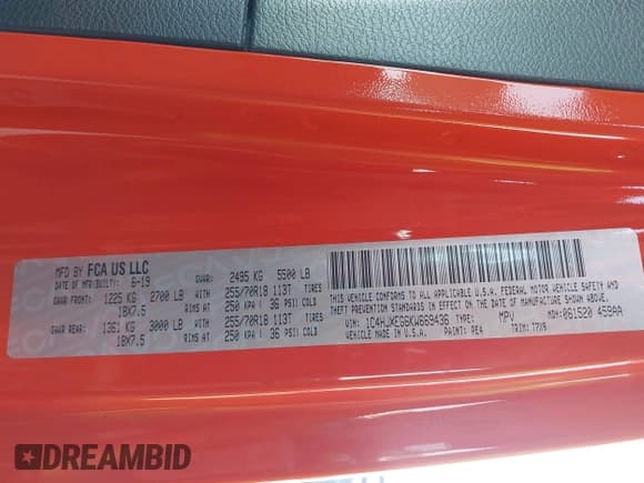 ✅ 2019 Jeep Wrangler Unlimited Sahara • VIN: 1C4HJXEG6KW669436 • Lot: 41985425. Listed on IAAI with 41,202 mi. Free auction sales archive from the USA and detailed vehicle history report at DreamBid. Image 9.