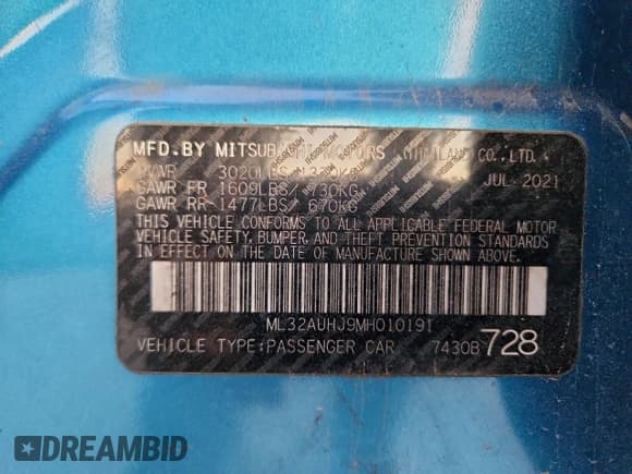 ✅ 2021 Mitsubishi Mirage ES • VIN: ML32AUHJ9MH010191 • Лот: 94847675. Опубликован ранее на Copart с пробегом 107 438 миль. Бесплатный доступ к архиву аукционных продаж из США и подробный отчёт об истории автомобиля на DreamBid. Изображение 12.