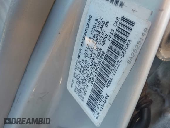 ✅ 2000 Toyota Corolla VE • VIN: 1NXBR12E9YZ367282 • Lot: 43682783. Listed on IAAI with 245,007 mi. Free auction sales archive from the USA and detailed vehicle history report at DreamBid. Image 9.