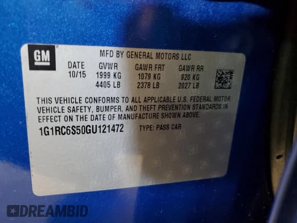 ✅ 2016 Chevrolet Volt LT • VIN: 1G1RC6S50GU121472 • Lot: 84886224. Wystawiony na Copart z przebiegiem 135 740 mil. Bezpłatny archiwum sprzedaży aukcyjnych z USA i szczegółowy raport historii pojazdu na DreamBid. Zdjęcie 12.