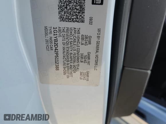 ✅ 2023 Chevrolet Corvette 2LT • VIN: 1G1YB2D42P5112388 • Lot: 89719315. Wystawiony na Copart z przebiegiem Nie podano. Bezpłatny archiwum sprzedaży aukcyjnych z USA i szczegółowy raport historii pojazdu na DreamBid. Zdjęcie 13.