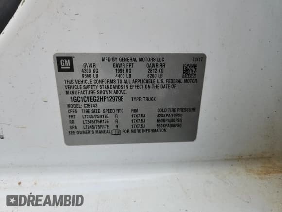✅ 2017 Chevrolet Silverado 2500HD LT • VIN: 1GC1CVEG2HF129798 • Lot: 60103715. Wystawiony na Copart z przebiegiem 122 036 mil. Bezpłatny archiwum sprzedaży aukcyjnych z USA i szczegółowy raport historii pojazdu na DreamBid. Zdjęcie 12.