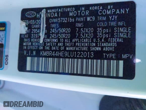 ✅ 2020 Hyundai Palisade SEL • VIN: KM8R44HE9LU122013 • Лот: 41205384. Опубликован ранее на IAAI с пробегом 42 057 миль. Бесплатный доступ к архиву аукционных продаж из США и подробный отчёт об истории автомобиля на DreamBid. Изображение 9.