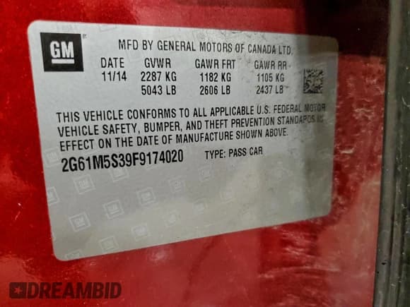 ✅ 2015 Cadillac XTS Luxury • VIN: 2G61M5S39F9174020 • Lot: 94287435. Listed on Copart with 215,348 mi. Free auction sales archive from the USA and detailed vehicle history report at DreamBid. Image 12.