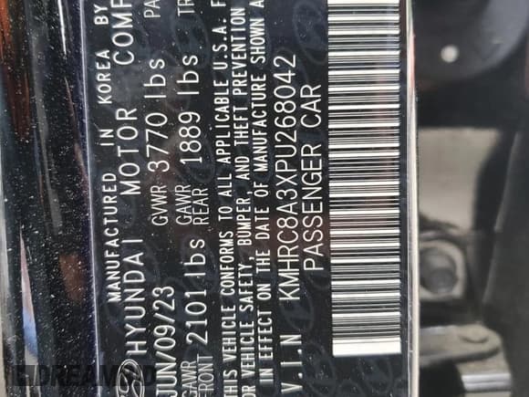 ✅ 2023 Hyundai Venue SEL • VIN: KMHRC8A3XPU268042 • Lot: 57359425. Listed on Copart with 15,076 mi. Free auction sales archive from the USA and detailed vehicle history report at DreamBid. Image 13.