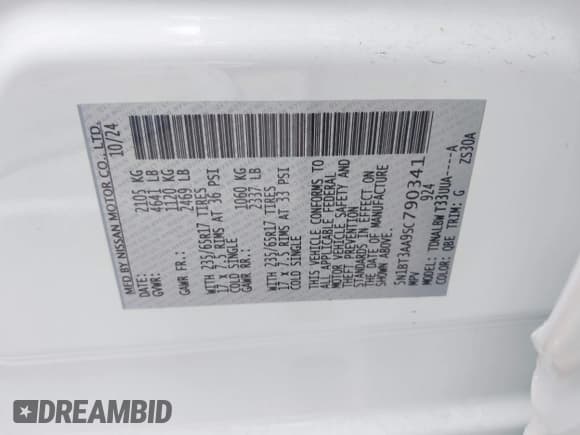 ✅ 2025 Nissan Rogue S • VIN: 5N1BT3AA9SC790341 • Лот: 42684660. Опубликован ранее на IAAI с пробегом 26 миль. Бесплатный доступ к архиву аукционных продаж из США и подробный отчёт об истории автомобиля на DreamBid. Изображение 9.