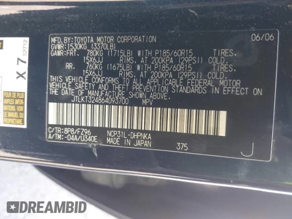 ✅ 2006 Scion xB • VIN: JTLKT324864093700 • Лот: 43100858. Опубликован ранее на IAAI с пробегом 208 844 миль. Бесплатный доступ к архиву аукционных продаж из США и подробный отчёт об истории автомобиля на DreamBid. Изображение 9.