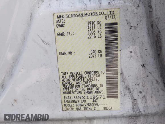 ✅ 2013 Nissan Altima SV • VIN: 1N4AL3AP7DC119571 • Lot: 42980056. Wystawiony na IAAI z przebiegiem 238 994 mil. Bezpłatny archiwum sprzedaży aukcyjnych z USA i szczegółowy raport historii pojazdu na DreamBid. Zdjęcie 9.