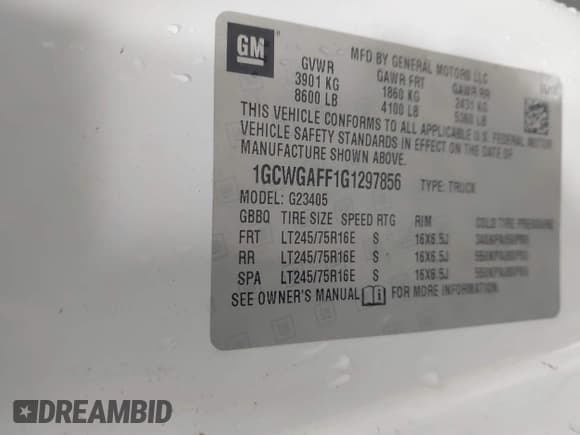 ✅ 2016 Chevrolet Express Cargo • VIN: 1GCWGAFF1G1297856 • Lot: 42540588. Listed on IAAI with 170,515 mi. Free auction sales archive from the USA and detailed vehicle history report at DreamBid. Image 9.