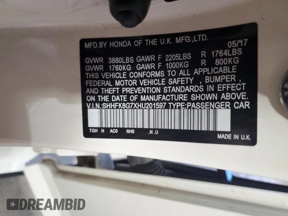 ✅ 2017 Honda Civic Type R Touring • VIN: SHHFK8G7XHU201597 • Lot: 74141053. Wystawiony na Copart z przebiegiem 58 665 mil. Bezpłatny archiwum sprzedaży aukcyjnych z USA i szczegółowy raport historii pojazdu na DreamBid. Zdjęcie 14.