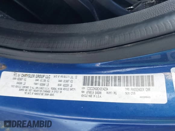 ✅ 2012 Dodge Avenger SE V6 • VIN: 1C3CDZAG8CN314234 • Лот: 41532493. Опубликован ранее на IAAI с пробегом 165 546 миль. Бесплатный доступ к архиву аукционных продаж из США и подробный отчёт об истории автомобиля на DreamBid. Изображение 9.