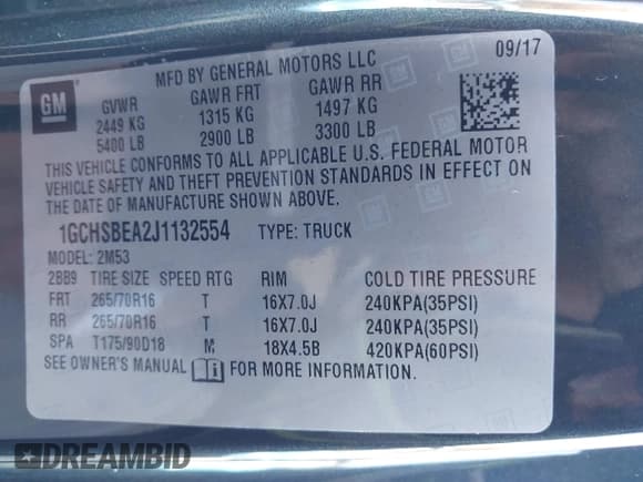 ✅ 2018 Chevrolet Colorado 2WD Work Truck • VIN: 1GCHSBEA2J1132554 • Лот: 43650273. Опубликован ранее на IAAI с пробегом 167 671 миль. Бесплатный доступ к архиву аукционных продаж из США и подробный отчёт об истории автомобиля на DreamBid. Изображение 9.