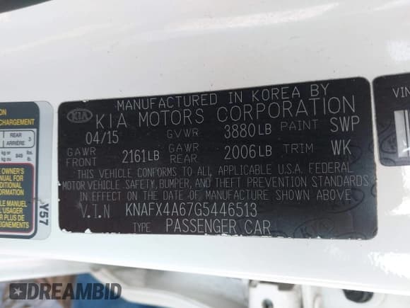 ✅ 2016 Kia Forte LX • VIN: KNAFX4A67G5446513 • Lot: 43280832. Listed on IAAI with 89,046 mi. Free auction sales archive from the USA and detailed vehicle history report at DreamBid. Image 9.