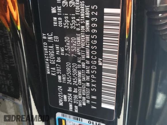 ✅ 2025 Kia Telluride SX X-Line • VIN: 5XYP5DGC0SG599325 • Lot: 51951635. Wystawiony na Copart z przebiegiem 3 212 mil. Bezpłatny archiwum sprzedaży aukcyjnych z USA i szczegółowy raport historii pojazdu na DreamBid. Zdjęcie 15.