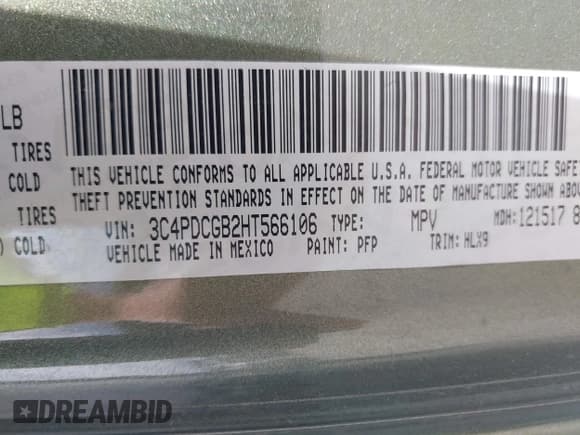 ✅ 2017 Dodge Journey Crossroad Plus • VIN: 3C4PDCGB2HT566106 • Лот: 42473554. Опубликован ранее на IAAI с пробегом 112 873 миль. Бесплатный доступ к архиву аукционных продаж из США и подробный отчёт об истории автомобиля на DreamBid. Изображение 18.