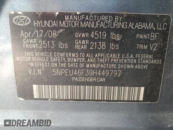 ✅ 2009 Hyundai Sonata Limited • VIN: 5NPEU46F39H449797 • Лот: 78363864. Опубликован ранее на Copart с пробегом 185 933 миль. Бесплатный доступ к архиву аукционных продаж из США и подробный отчёт об истории автомобиля на DreamBid. Изображение 14.