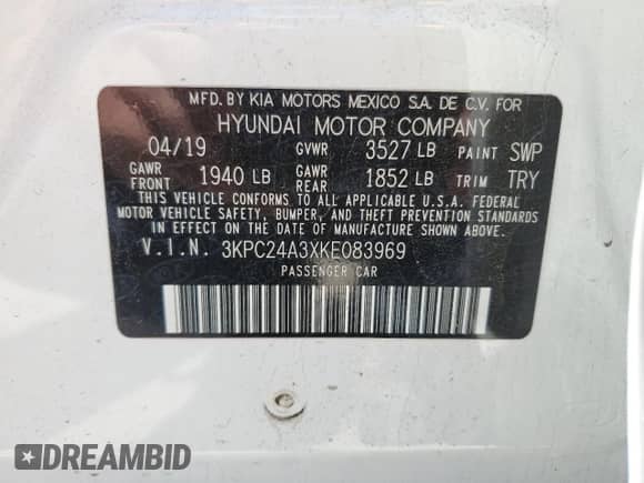 2019 Hyundai Accent SE z VIN 3KPC24A3XKE083969, wystawiony jako Copart lot #59480934 z przebiegiem 89 431 mil mil oraz Szkoda całkowita • Salvage title. Historia ofert i sprzedaży dostępna na DreamBid. Obrazek 12.