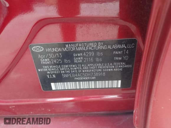 ✅ 2013 Hyundai Sonata GLS • VIN: 5NPEB4AC5DH738918 • Лот: 43447863. Опубликован ранее на IAAI с пробегом 243 406 миль. Бесплатный доступ к архиву аукционных продаж из США и подробный отчёт об истории автомобиля на DreamBid. Изображение 9.