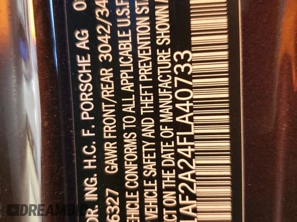 ✅ 2015 Porsche Cayenne Diesel • VIN: WP1AF2A24FLA40733 • Lot: 90135565. Listed on Copart with 76,716 mi. Free auction sales archive from the USA and detailed vehicle history report at DreamBid. Image 12.