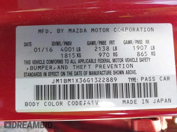 ✅ 2016 Mazda 3 S Grand Touring • VIN: JM1BM1X36G1322889 • Лот: 42815270. Опубликован ранее на IAAI с пробегом 61 941 миль. Бесплатный доступ к архиву аукционных продаж из США и подробный отчёт об истории автомобиля на DreamBid. Изображение 9.