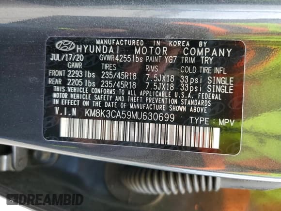 ✅ 2021 Hyundai Kona Limited • VIN: KM8K3CA59MU630699 • Лот: 57638583. Опубликован ранее на Copart с пробегом 27 504 миль. Бесплатный доступ к архиву аукционных продаж из США и подробный отчёт об истории автомобиля на DreamBid. Изображение 15.