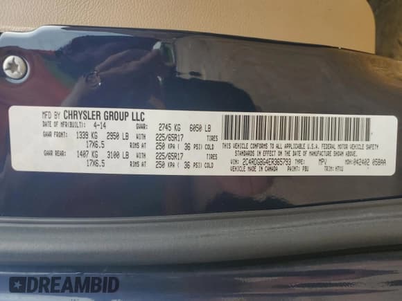 ✅ 2014 Dodge Grand Caravan SE • VIN: 2C4RDGBG4ER365793 • Лот: 81285965. Опубликован ранее на Copart с пробегом 123 165 миль. Бесплатный доступ к архиву аукционных продаж из США и подробный отчёт об истории автомобиля на DreamBid. Изображение 13.