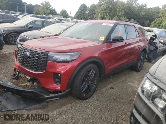 ✅ 2025 Ford Explorer ST-Line • VIN: 1FMUK8KH2SGB37623 • Lot: 86810685. Listed on Copart with 16,580 mi. Free auction sales archive from the USA and detailed vehicle history report at DreamBid. Image 1.