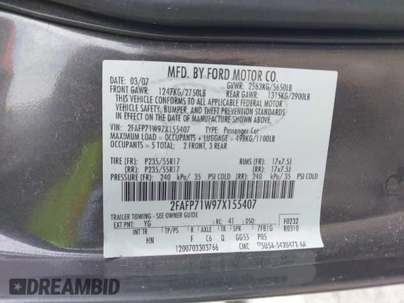 ✅ 2007 Ford Police Interceptor • VIN: 2FAFP71W97X155407 • Lot: 41881583. Wystawiony na IAAI z przebiegiem Nie podano. Bezpłatny archiwum sprzedaży aukcyjnych z USA i szczegółowy raport historii pojazdu na DreamBid. Zdjęcie 9.