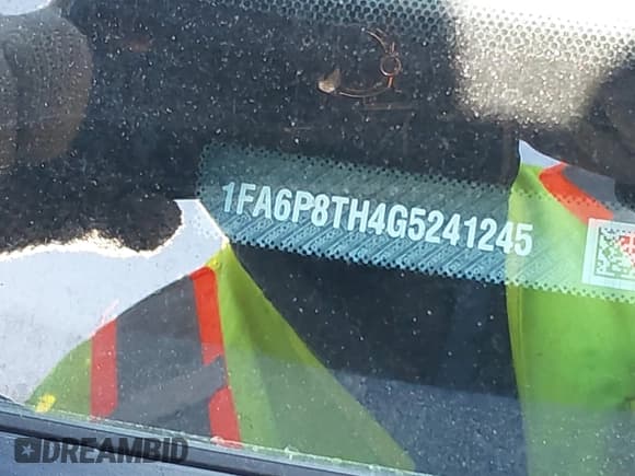 ✅ 2016 Ford Mustang EcoBoost • VIN: 1FA6P8TH4G5241245 • Lot: 42276819. Listed on IAAI with 80,190 mi. Free auction sales archive from the USA and detailed vehicle history report at DreamBid. Image 17.