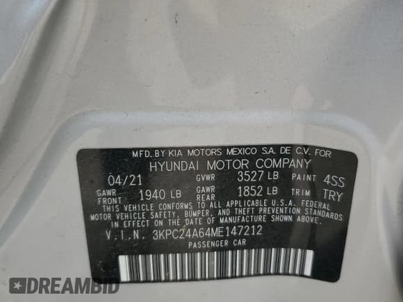 ✅ 2021 Hyundai Accent SE • VIN: 3KPC24A64ME147212 • Лот: 54071045. Опубликован ранее на Copart с пробегом 81 221 миль. Бесплатный доступ к архиву аукционных продаж из США и подробный отчёт об истории автомобиля на DreamBid. Изображение 12.