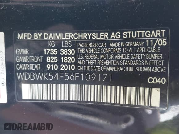 ✅ 2006 Mercedes-Benz SLK 280 • VIN: WDBWK54F56F109171 • Лот: 41271724. Опубликован ранее на IAAI с пробегом 89 974 миль. Бесплатный доступ к архиву аукционных продаж из США и подробный отчёт об истории автомобиля на DreamBid. Изображение 9.