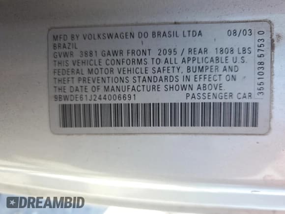 ✅ 2004 Volkswagen Golf GTI 1.8T • VIN: 9BWDE61J244006691 • Lot: 61901775. Wystawiony na Copart z przebiegiem 209 089 mil. Bezpłatny archiwum sprzedaży aukcyjnych z USA i szczegółowy raport historii pojazdu na DreamBid. Zdjęcie 13.