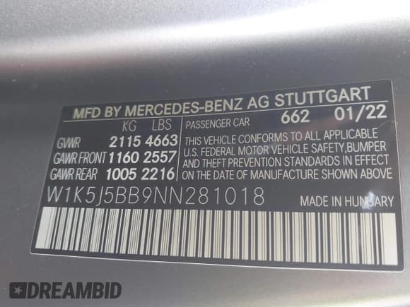 ✅ 2022 Mercedes-Benz CLA 35 AMG • VIN: W1K5J5BB9NN281018 • Lot: 41562726. Wystawiony na IAAI z przebiegiem 42 789 mil. Bezpłatny archiwum sprzedaży aukcyjnych z USA i szczegółowy raport historii pojazdu na DreamBid. Zdjęcie 9.