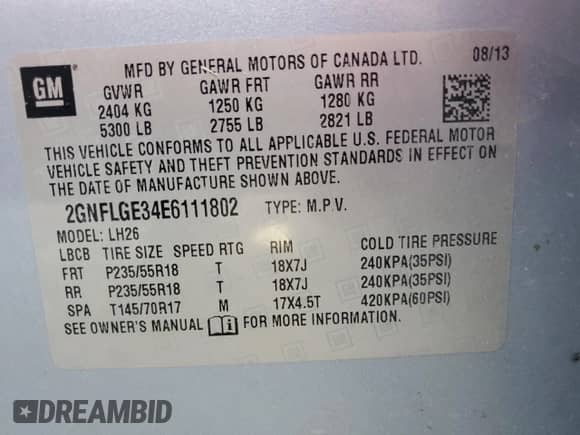 2014 Chevrolet Equinox LT с VIN 2GNFLGE34E6111802, выставлен на аукционе Copart как лот 82135955 с пробегом 148 885 миль миль и Списание • Salvage title. История ставок и продаж доступна на DreamBid. Изображение 13.