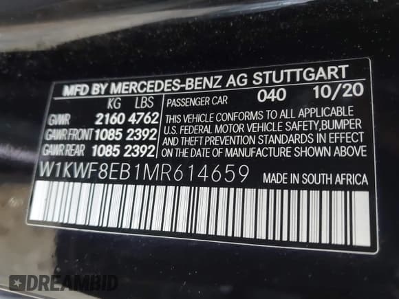 ✅ 2021 Mercedes-Benz C 300 • VIN: W1KWF8EB1MR614659 • Lot: 43711746. Wystawiony na IAAI z przebiegiem 103 924 mil. Bezpłatny archiwum sprzedaży aukcyjnych z USA i szczegółowy raport historii pojazdu na DreamBid. Zdjęcie 9.