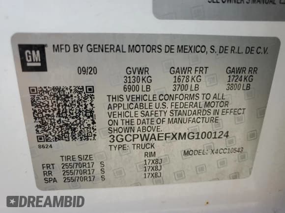 ✅ 2021 Chevrolet Silverado 1500 Work Truck • VIN: 3GCPWAEFXMG100124 • Lot: 81391525. Listed on Copart with 117,106 mi. Free auction sales archive from the USA and detailed vehicle history report at DreamBid. Image 12.