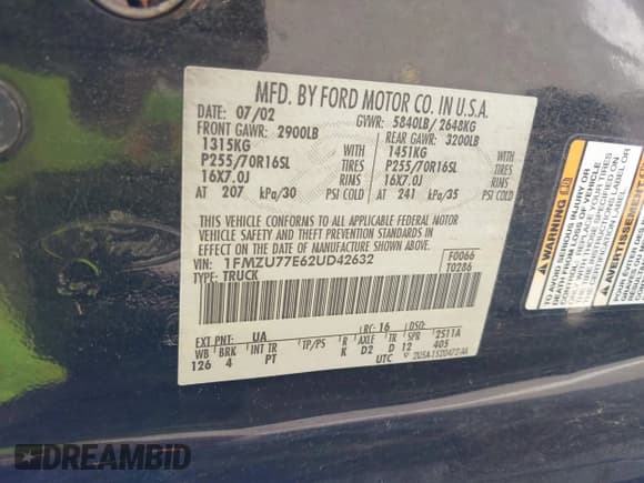✅ 2002 Ford Explorer Sport Trac Value • VIN: 1FMZU77E62UD42632 • Лот: 42685586. Опубликован ранее на IAAI с пробегом 175 863 миль. Бесплатный доступ к архиву аукционных продаж из США и подробный отчёт об истории автомобиля на DreamBid. Изображение 9.